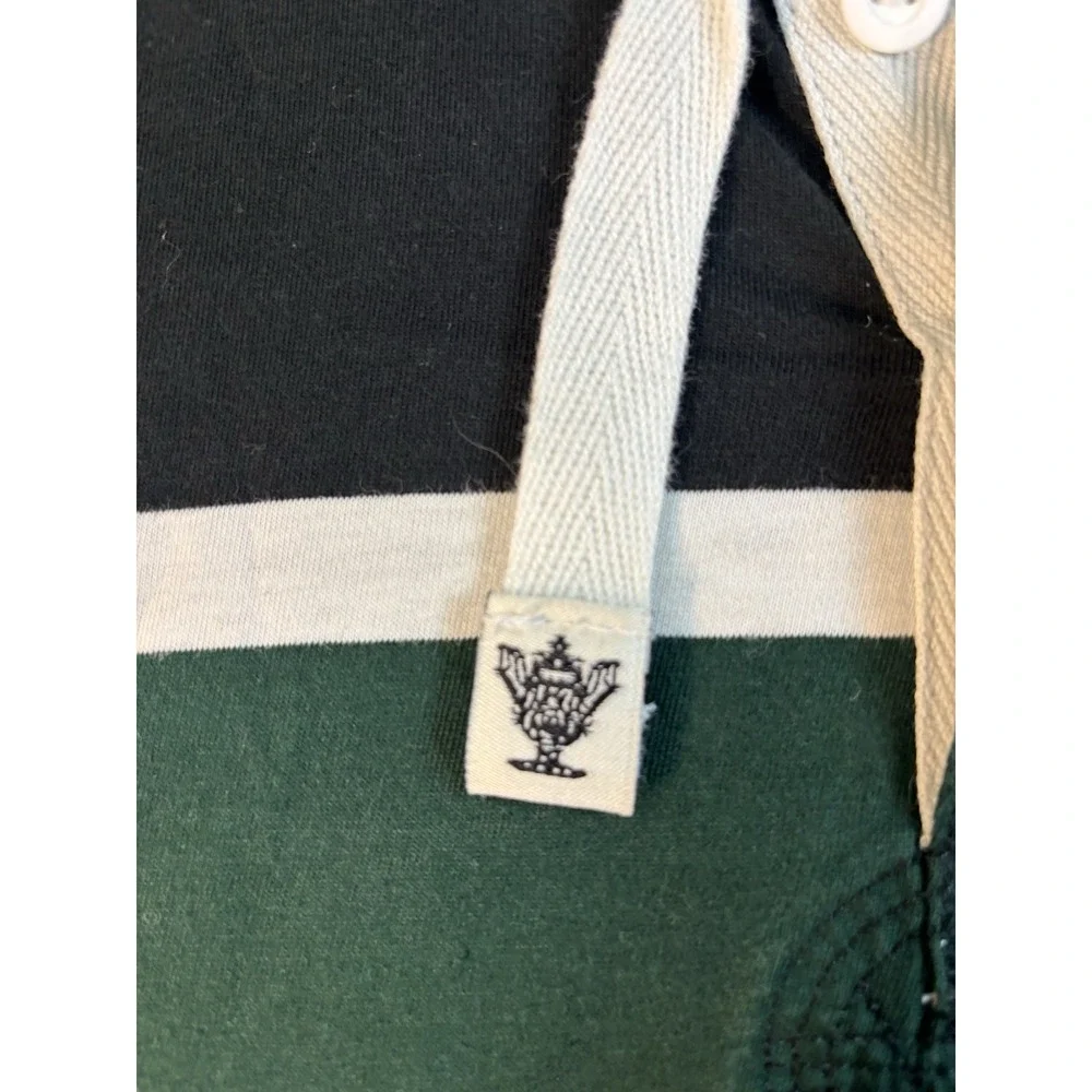 Polo Ralph Lauren Vintage Hooded Rugby Long Sleeve Striped Shirt SzXL